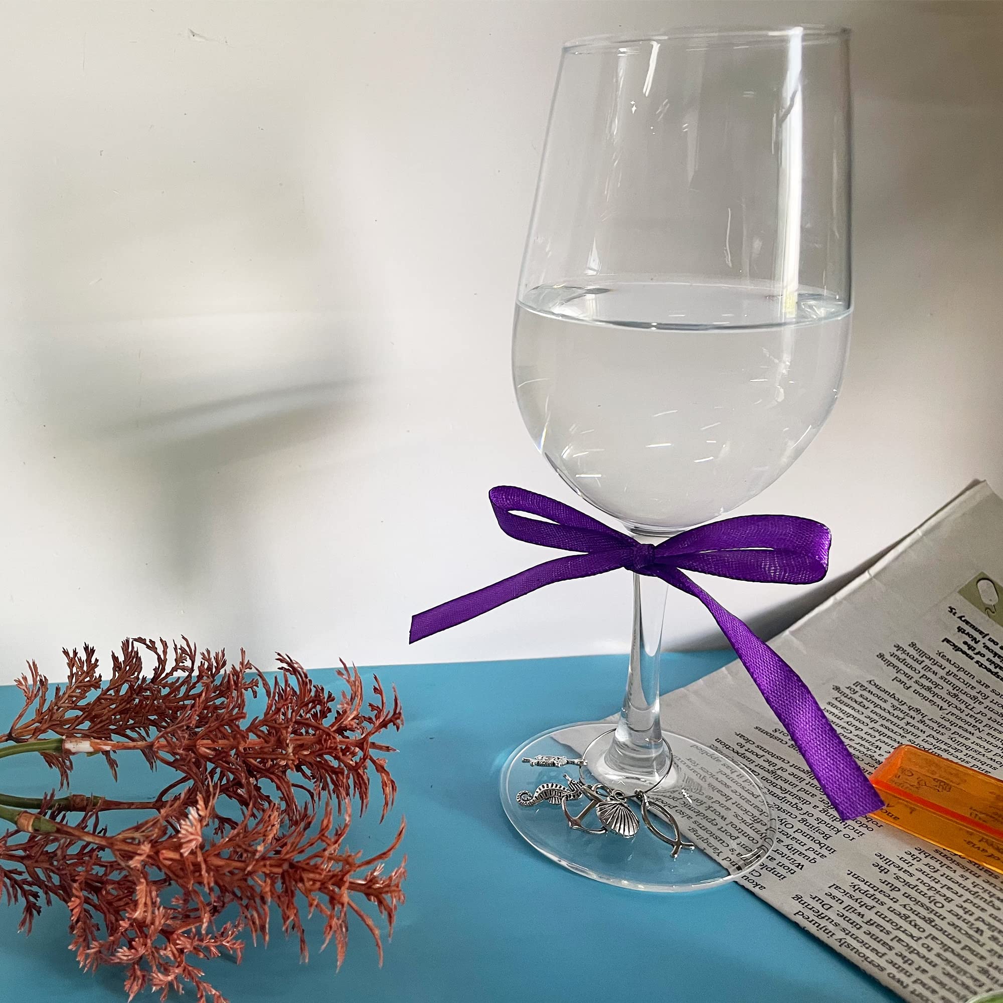 100 PCS Anelli in Vetro di Vino Charm per Calici da Vino, 50 PCS Fibbia per Cocktail, Champagne, Degustazione, Feste