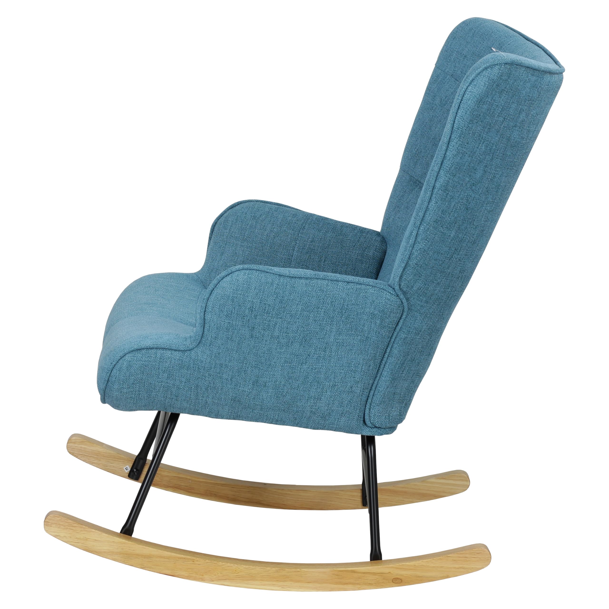 Totò Piccinni Poltrona Poltroncina a DONDOLO Multicolore Design Patchwork (Blu, Poltrona)