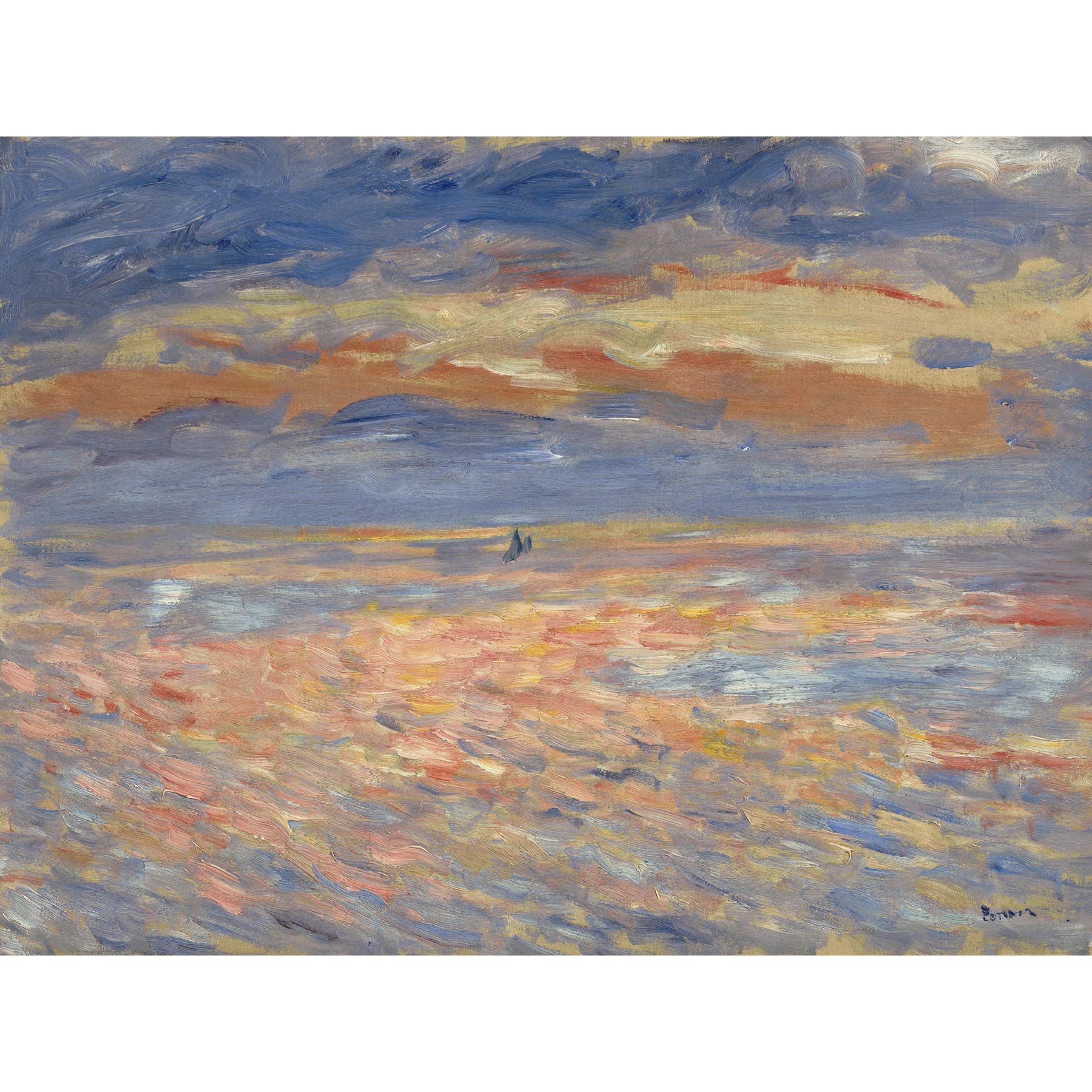 Artery8 Pierre Auguste Renoir Sunset 1879 Or 1881 Painting Large Wall Art Poster Print Thick Paper 18X24 Inch