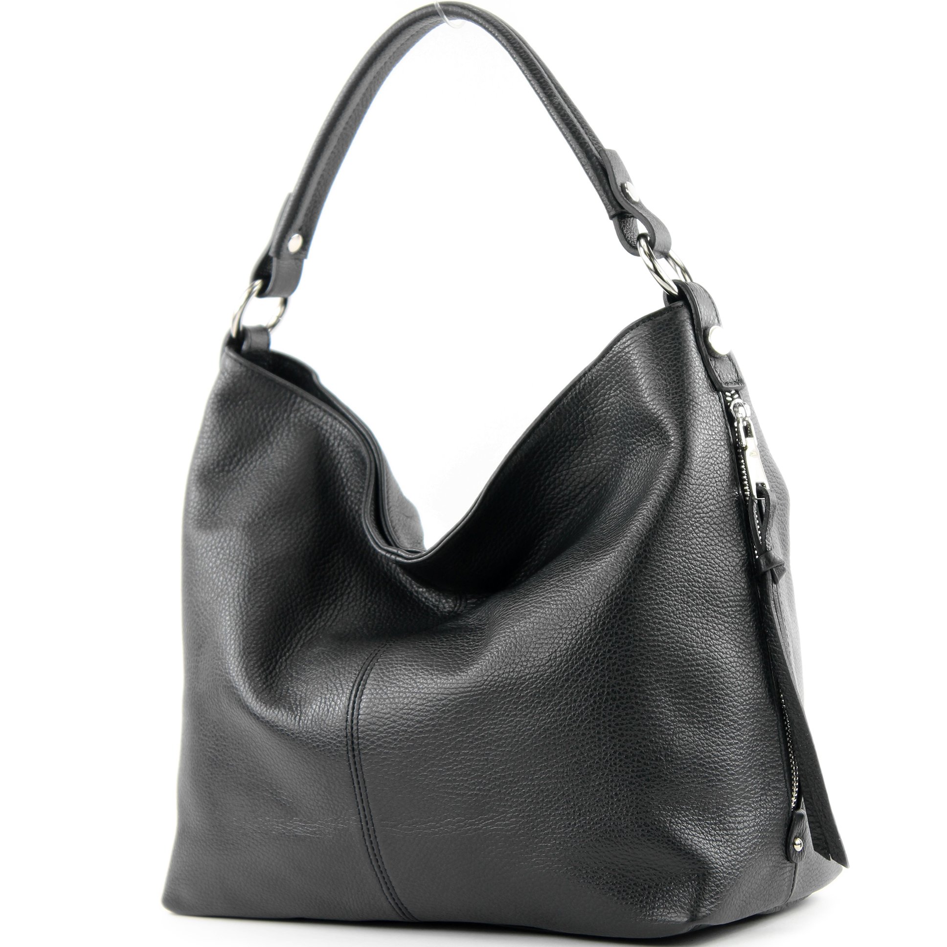 modamoda de T160 Damen Leder Schultertasche Groß, handmade in Italy