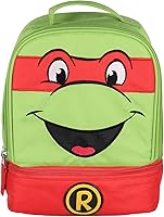 Vista 2 de INTIMO Teenage Mutant Ninja Turtles TMNT All Turtles - Lonchera de doble compartimento (Raphael) de 9 pulgadas