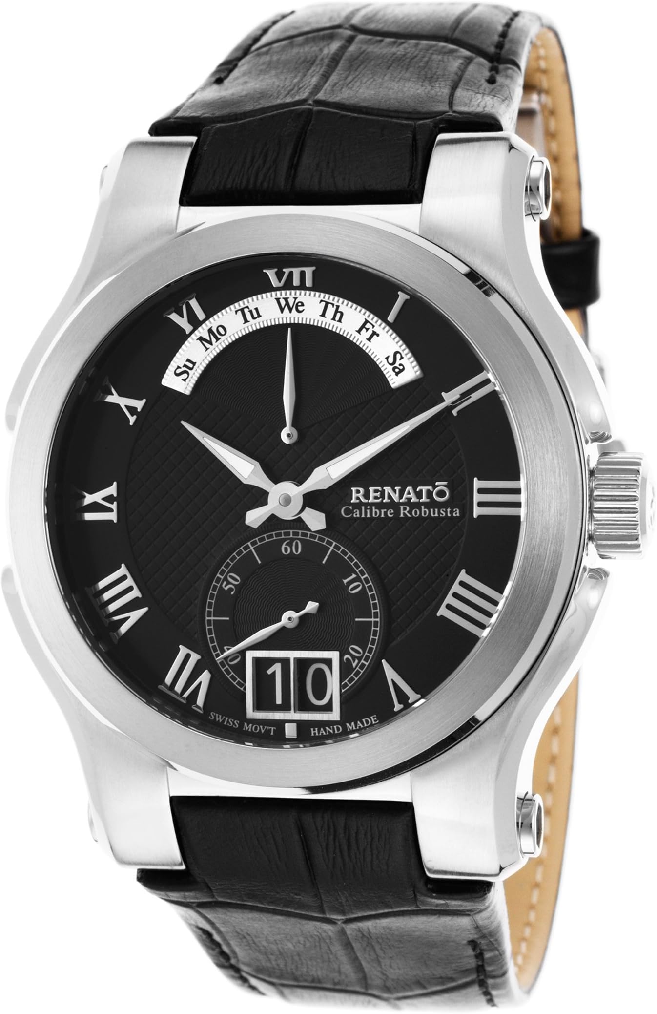 Xls-A-Ala-7040N Men's Calibre Robusta Black Genuine Leather and Dial Watch