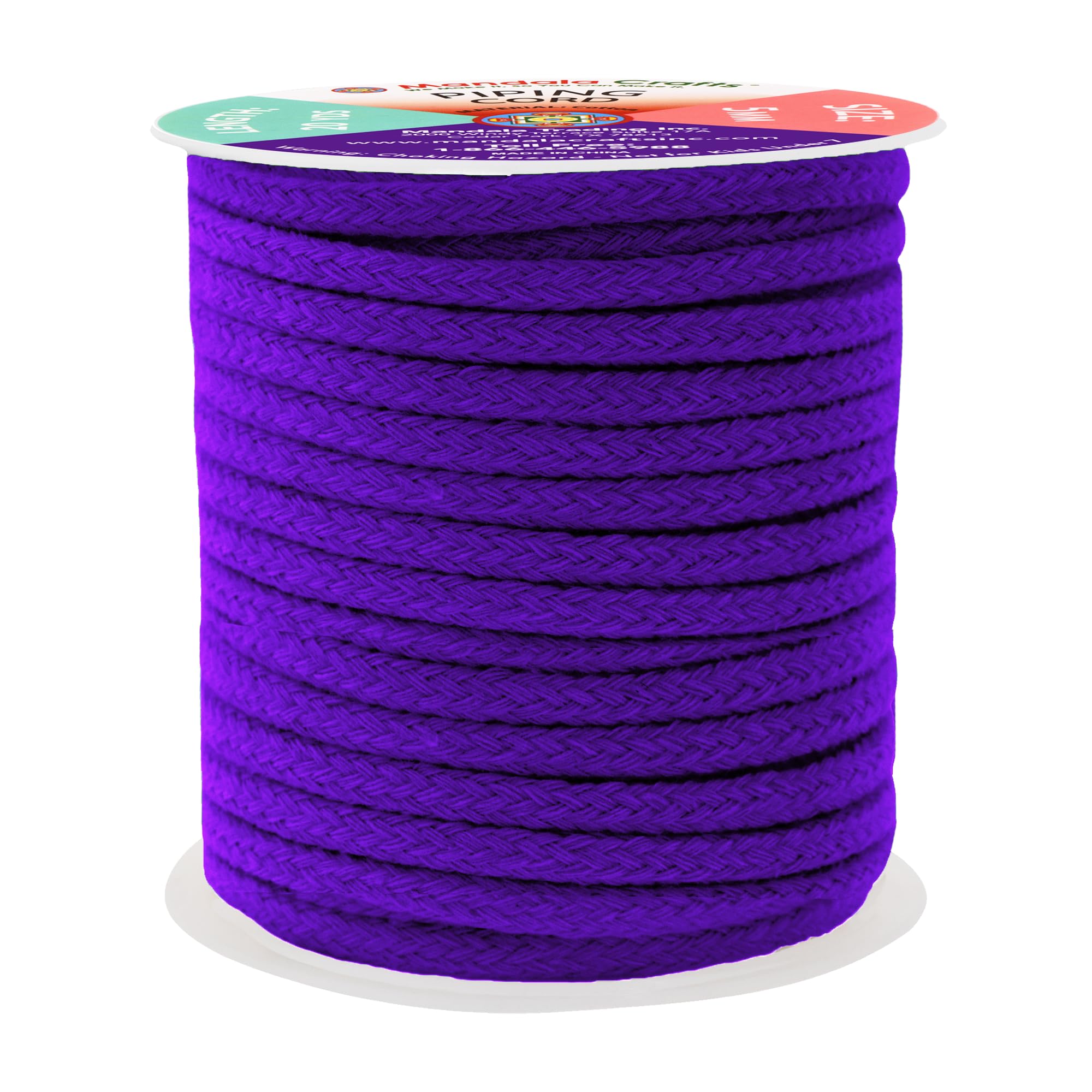 Mandala Crafts Purple Soft Replacement Drawstring Cords for Sweatpants Bags - Piping Cord for Sewing Upholstery - 20 Yds 5mm Cotton Cording Macrame