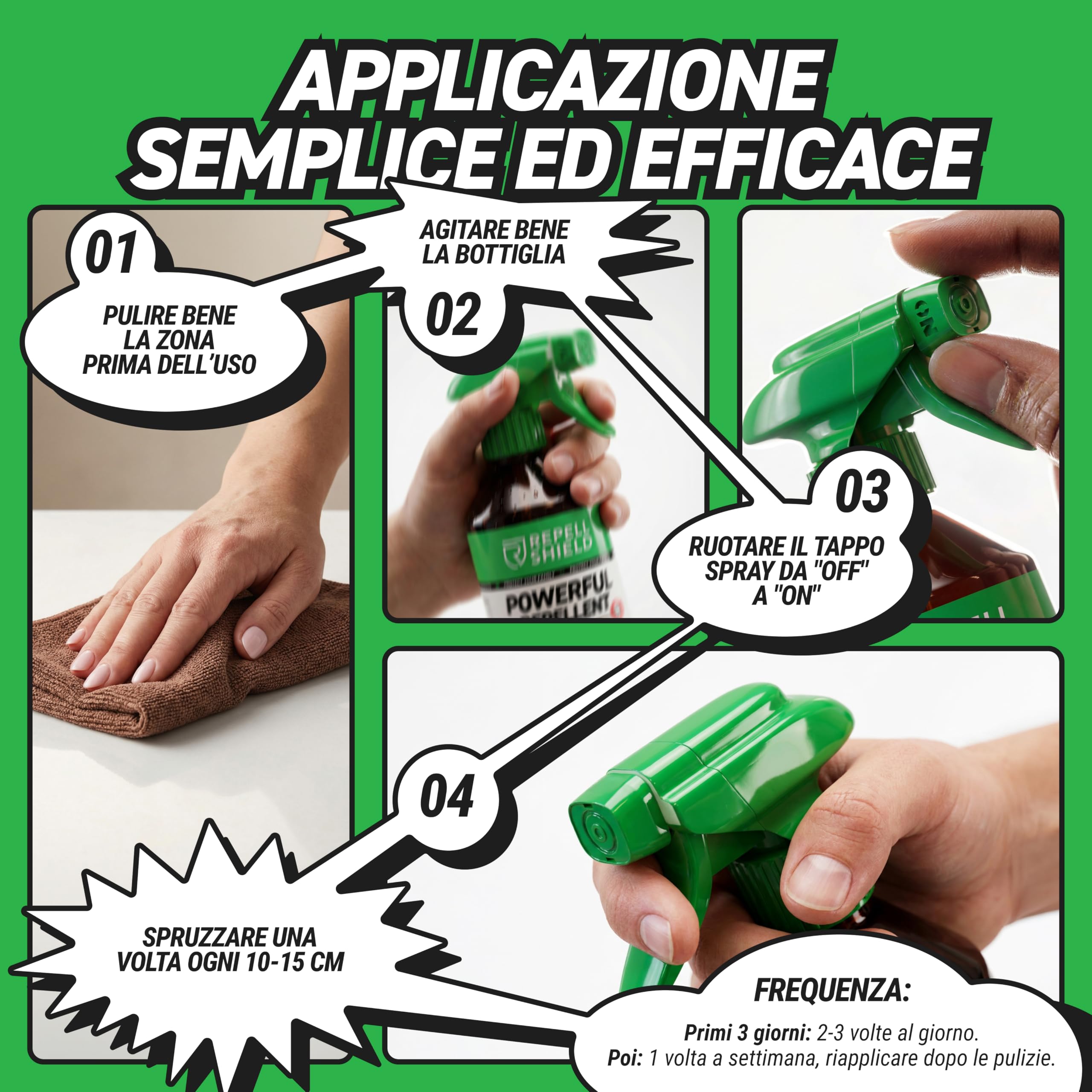 RepellShield® Spray Antiformiche e Antizanzare Naturale 250ml – Oli Essenziali Menta, Lemongrass, Citronella