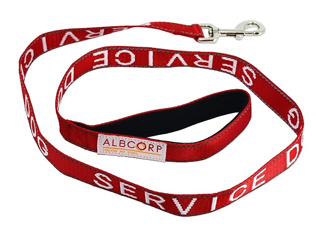 ALBCORP Correa de Perro con Mango de Neopreno Acolchado y Serigrafiado Reflectante de Seda para arnés