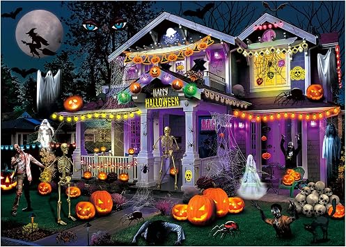 Halloween Puzzles 1000 Pieces for Adults - 27.5" x 20" Halloween Haunted House