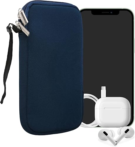 Miniatura 76 de kwmobile Bolsa de neopreno para teléfono tamaño XL - 6.7/6.8 pulgadas - Funda universal para celular con cremallera, correa para la muñeca, amarillo