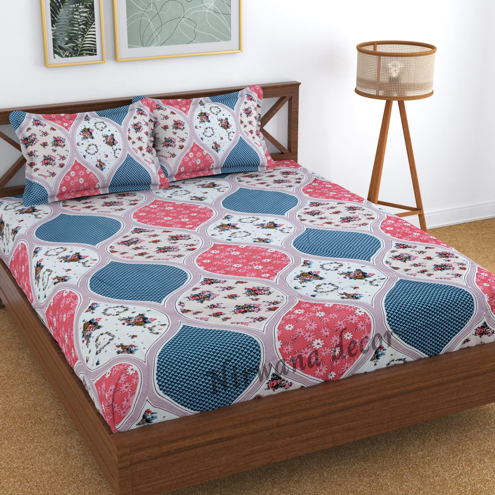 Nirwana decor Fitzy 280 TC Fitted bedsheet King Size, Elastic bedsheet, 72x78 inches + 10 inches Drop, with 2 Pillow Covers (Antiquedesign, 72" x 78") (B09QQLQN4D) Amazon Price History, Amazon Price Tracker