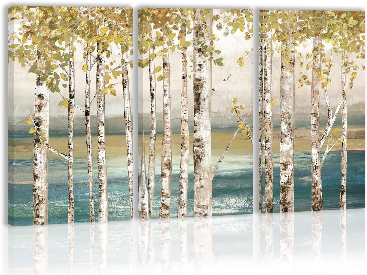 Birch Tree Wall Art Aspen Tree Canvas Autumn Forest Painting Prints Pictures Modern Art Home Decor for Kitchen Living Room Dining Room