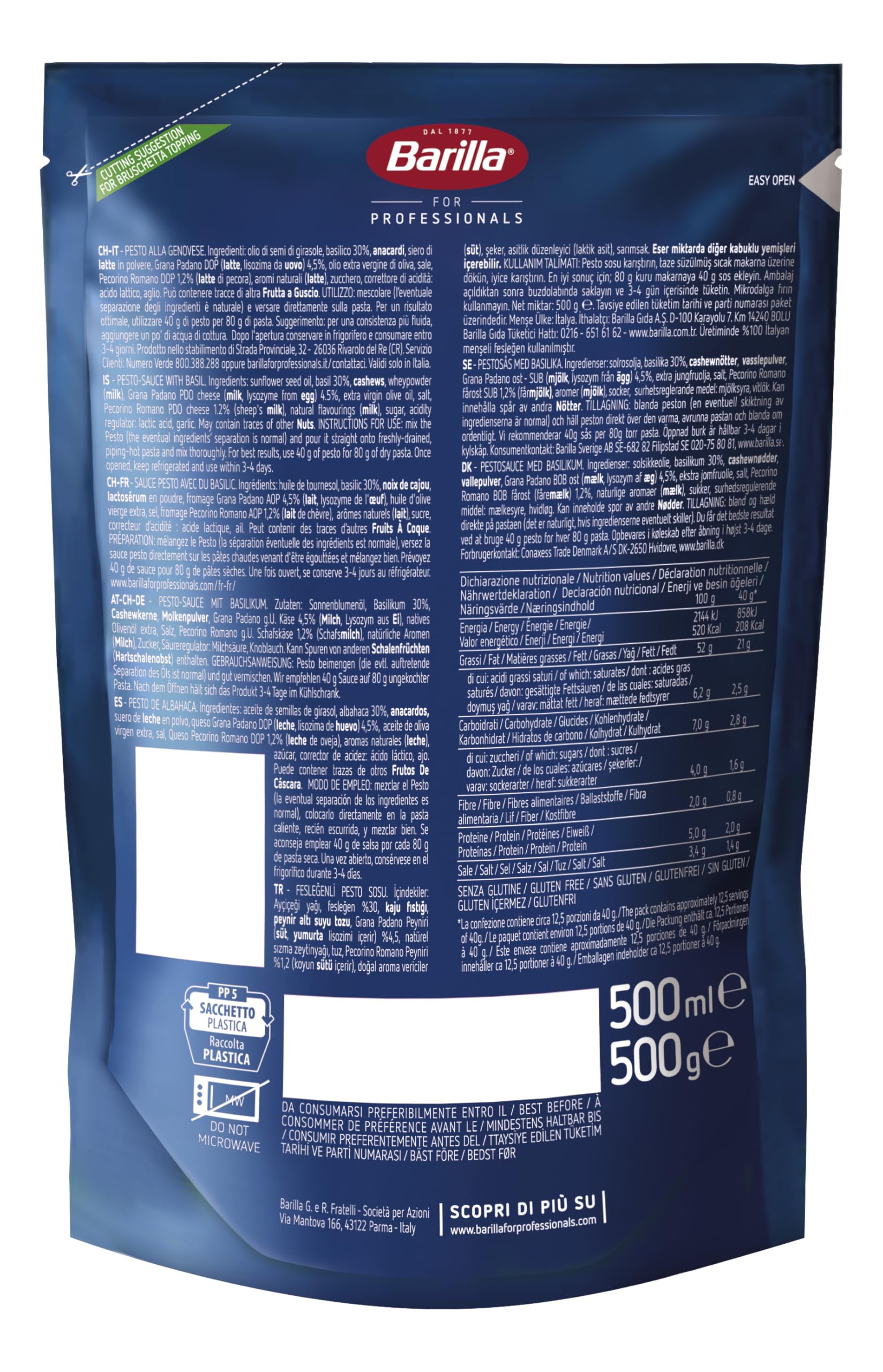 Barilla Pesto alla Genovese 6 x 500 g