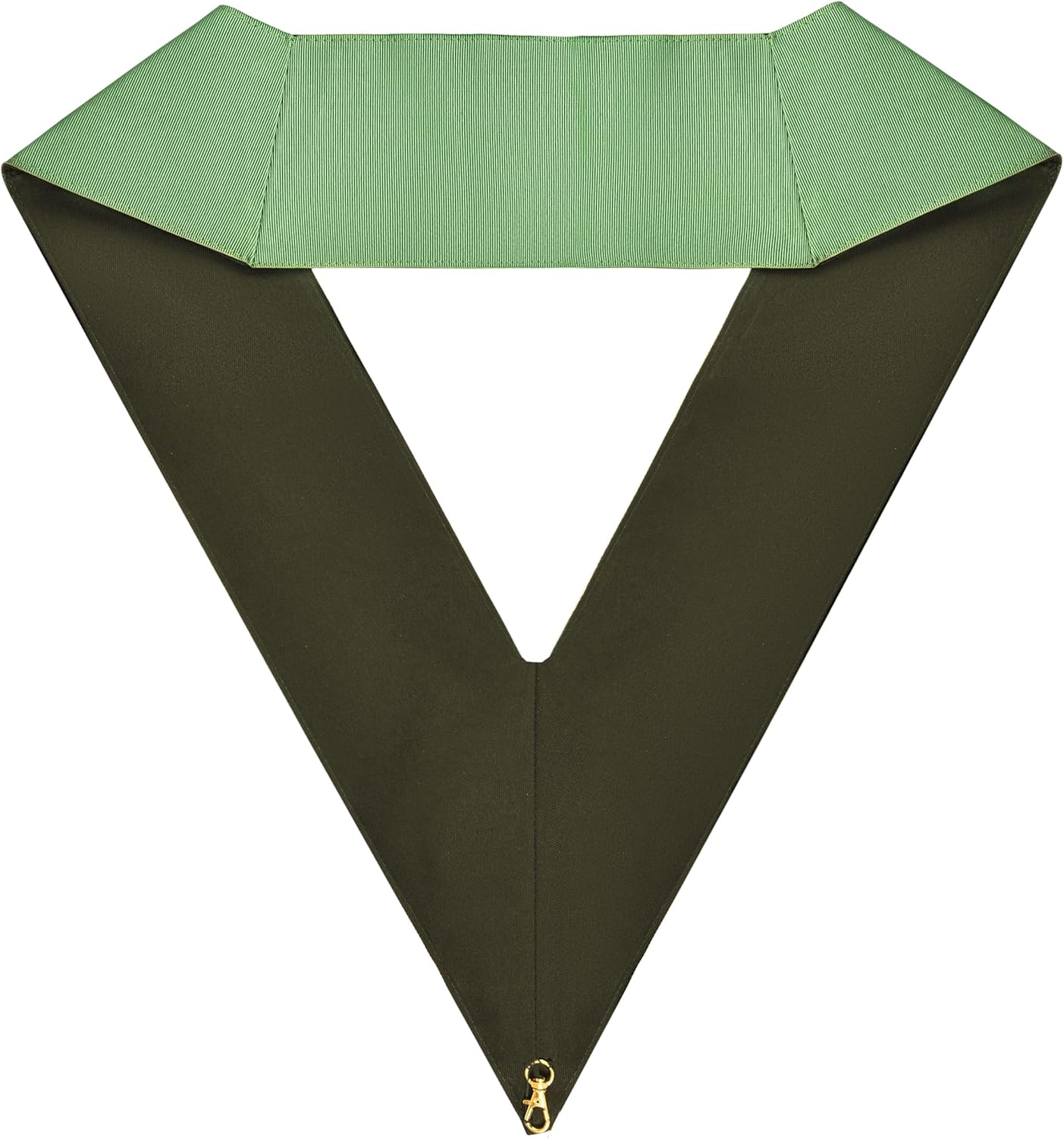 BRICKS MASONS Junior Steward Cerneau Rite Officer Collar - Green Ribbon Machine Embroidery