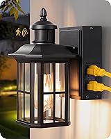 Vista 1 de EDISHINE Luces de pared para exteriores con salida GFCI, luz de porche con sensor de movimiento para casa, accesorios de iluminación exterior