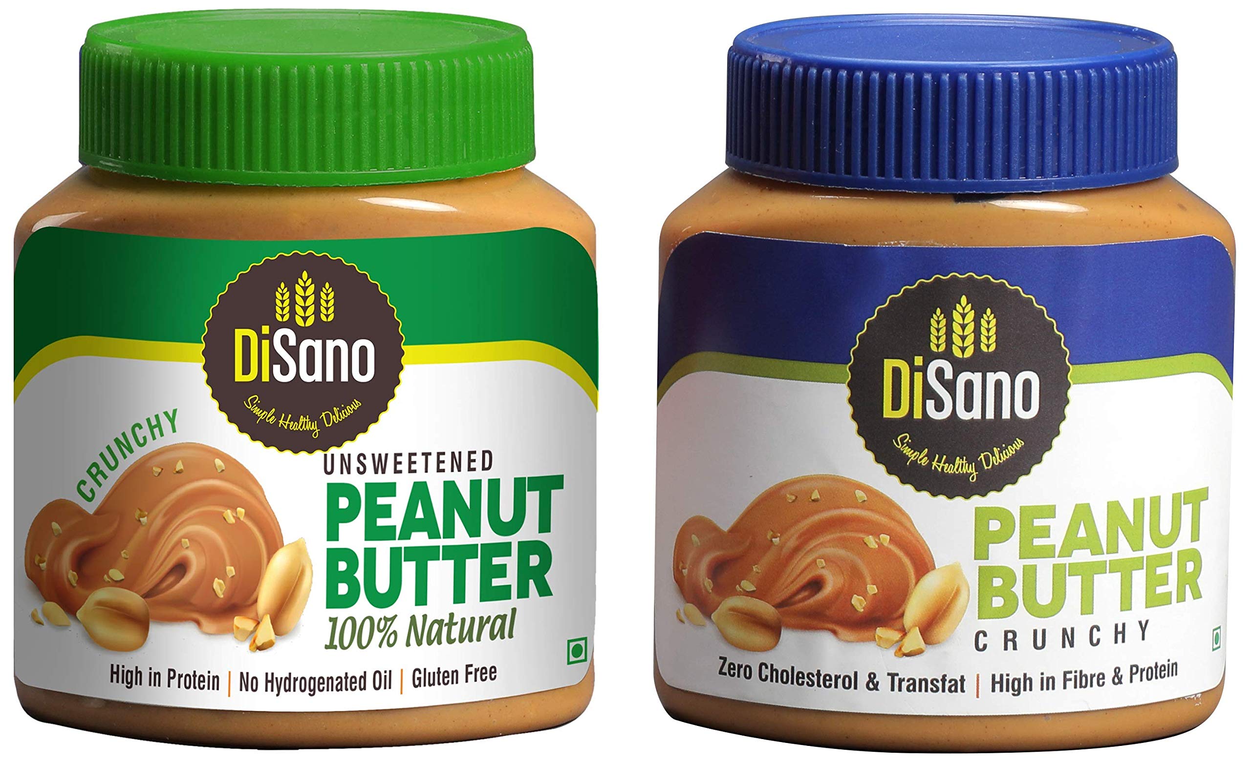 Buy DiSano All Natural Peanut Butter, Crunchy, 30 Protein, Unsweetened