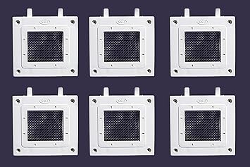 SAJ Stainless Steel Net 4 * 4.5 Inch Rectangular Ventilation Guard with Stainless Steel Net Air Hole Mosquito Guard/Air Hole Net White (Set of 6)