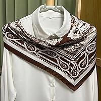 Vista 70 de FONYVE - Pañuelo de satén sedoso de tamaño mediano para mujer, cuadrado, 27.5 x 27.5 pulgadas