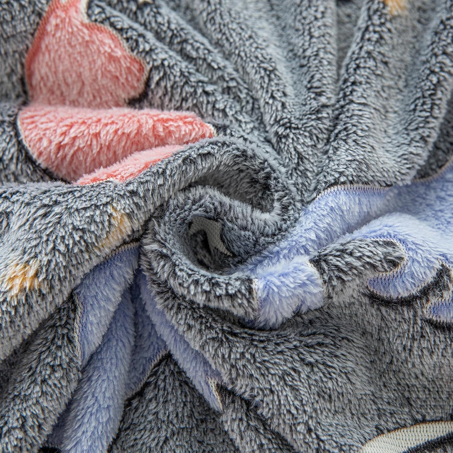 Sviuse Glow in The Dark Cat Blanket Ultra Soft Flannel Throw Gifts for Cats Lovers Girls Kids Grey Lovely Kitten Pattern Luminous Blankets for Couch Bed Sofa (50"x60", Cat 9) - Image 6