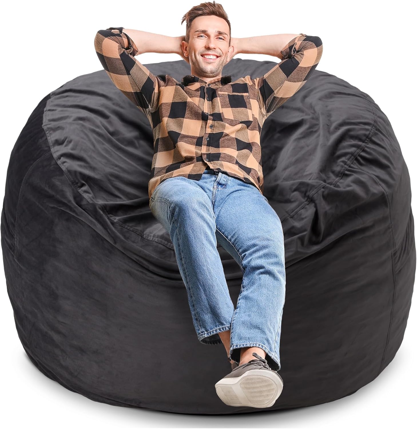 Homguava Bean Bag Chair 4' Bean Bags with Memory Foam