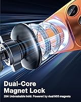 Vista 6 de Miracase Soporte de coche MagSafe con clip de gancho de metal, soportes magnéticos para teléfono de automóvil, compatible con GPS Garmin Fit iPhone