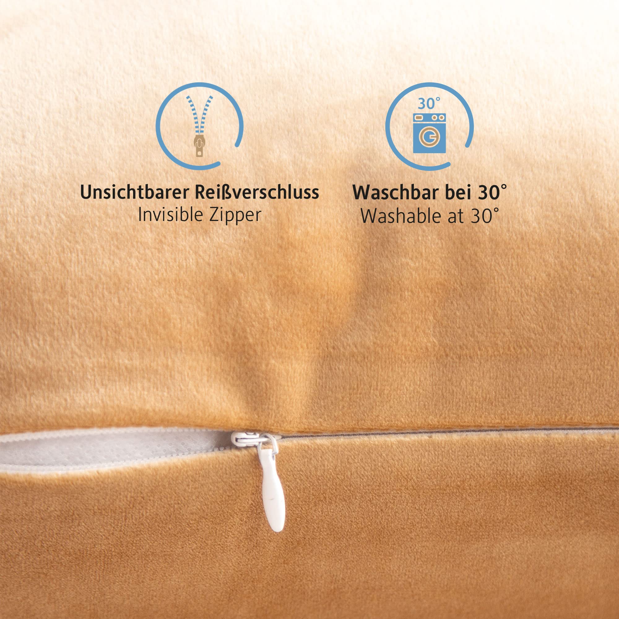 Komfortec 2er Set Samt Kissenbezüge 40x40 Cm – Verdeckter Reißverschluss, Weich & Waschbar – Anthrazit