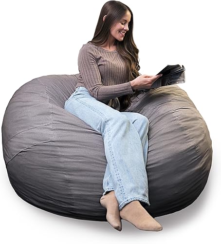 Miniatura 82 de Big Joe Fuf Silla Puf de Espuma de 5 Pies de Tamaño Extra Grande con Funda Extraíble para Niños, Adolescentes, Adultos, Onyx Lenox, Poliéster Tejido