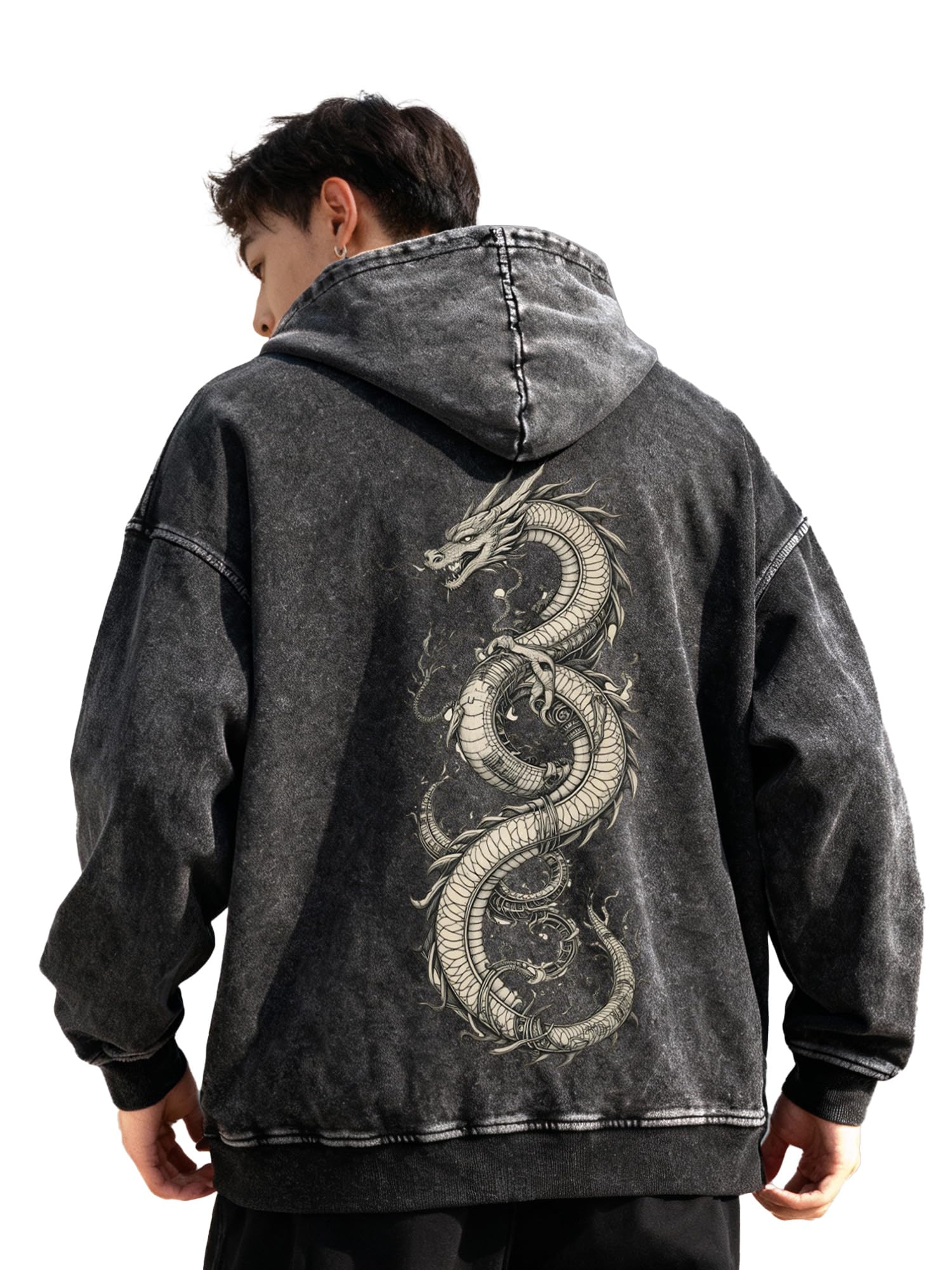 Oversize Hoodie for Men | Acid Washed Oversized Hoodie | Overlays Hoodies | Cotton Hooded Sweatshirt for Men | Premium Sweatshirt Man | Oversize fit