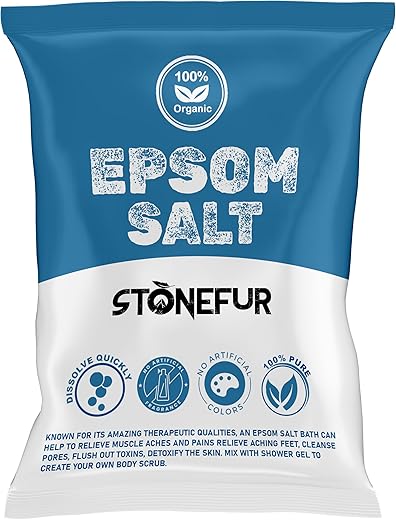 STONEFUR Epsom Salt For Pain Relief Epsom Salt For Foot Epsom Salt For Bath Epsom Salts For Feet Pain For Muscle Relief, Relieves Aches & Pain Epsom Bath Salt Crystal and Bath…
