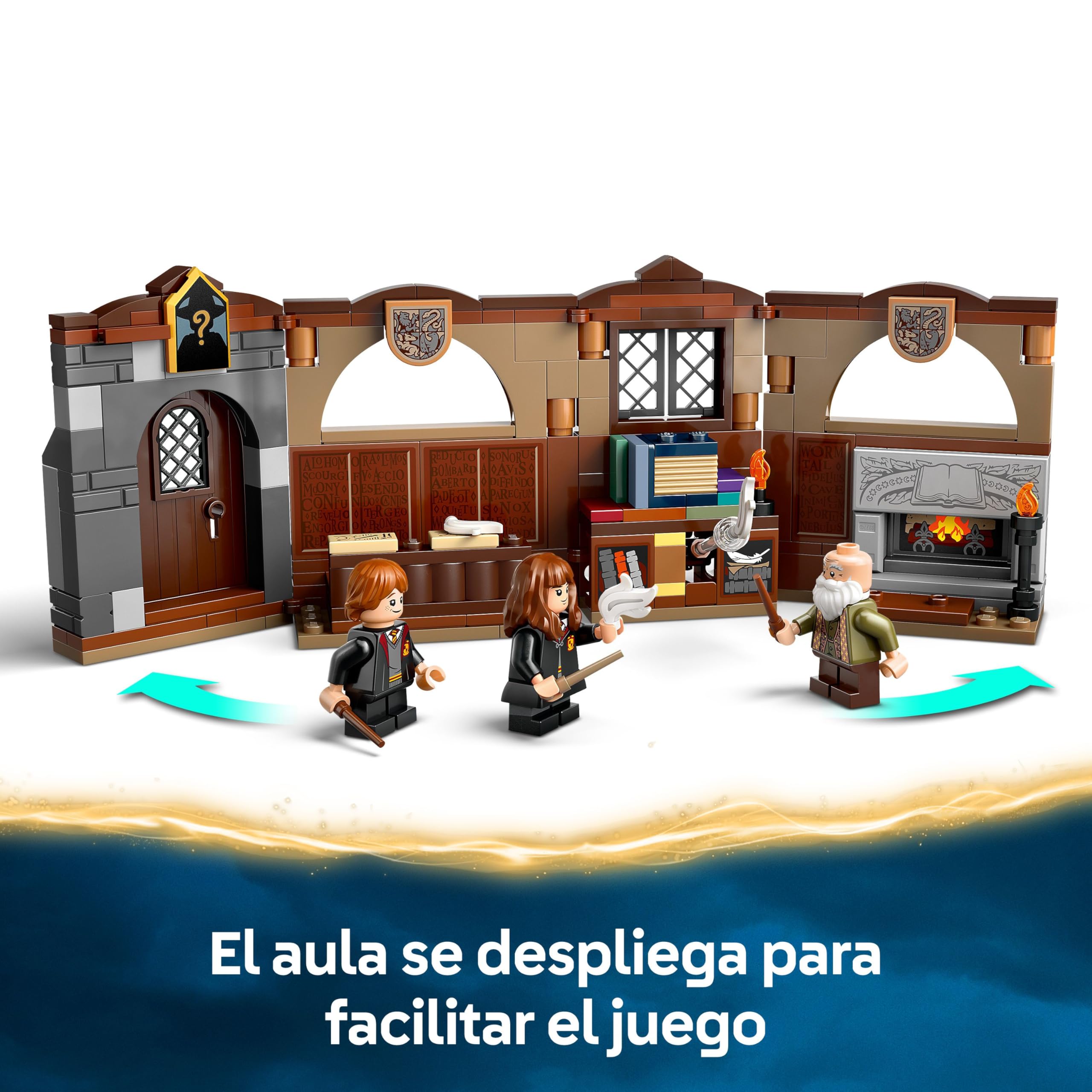 LEGO Harry Potter Castillo de Hogwarts: Clase de Encantamientos Juguete de Película La Piedra Filosofal, Minifiguras de Ron Weasley y Hermione Granger, Regalo para Niñas y Niños de 8 Años o Más 76442 — view 4
