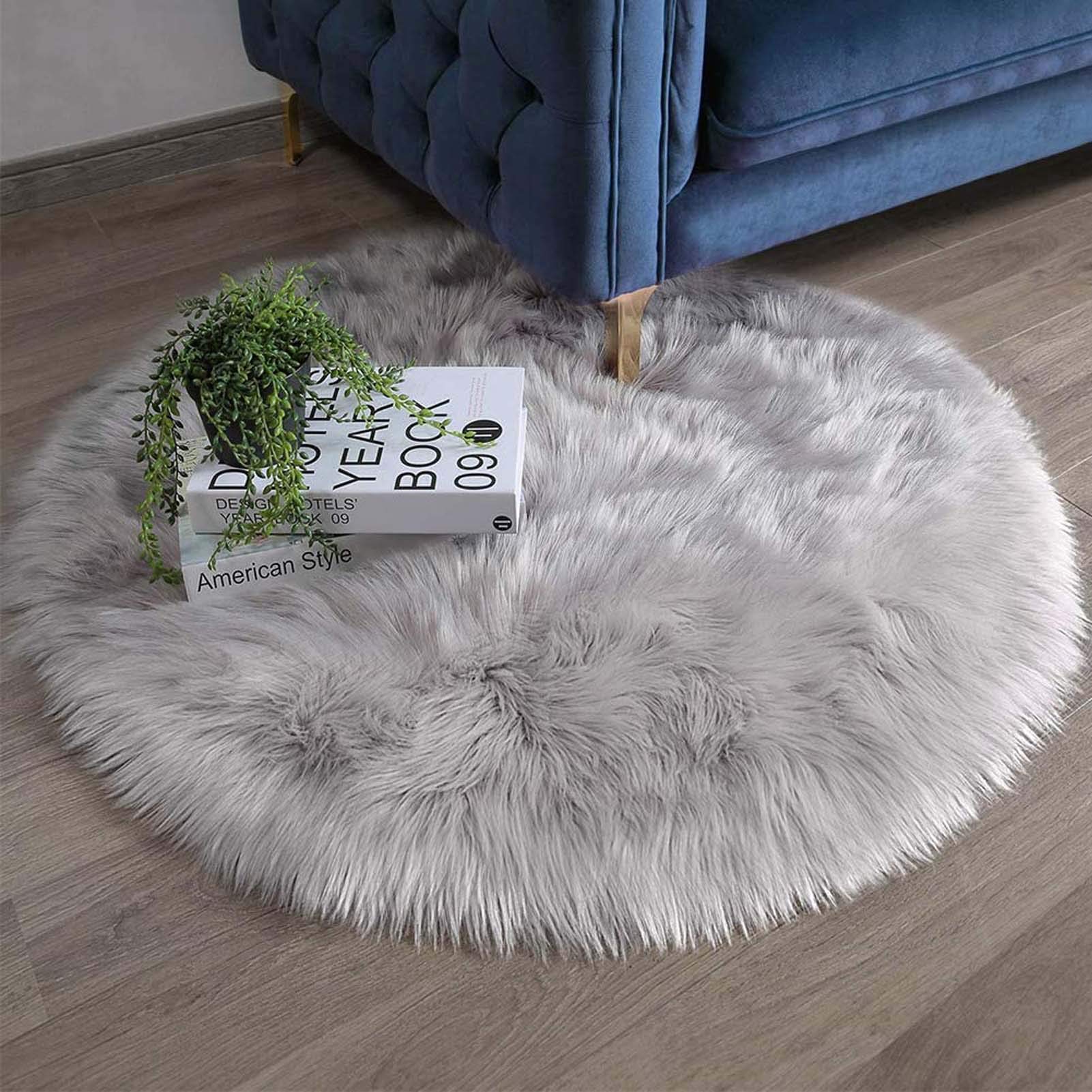 Tappeto Antiscivolo in Finta Pelliccia di Pecora 100x100 cm, Morbido e soffice, Ideale per Camera da Letto, Divano, Pavimento, coprisedia in Pile, Cuscino per Seduta, per Ragazzi e Ragazze