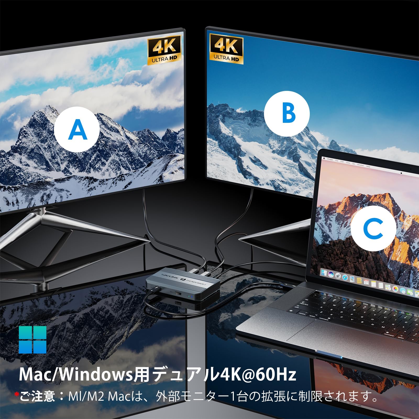 Amazon.co.jp: WAVLINK 5-in 1 Thunderbolt 4ハブ サンダーボルト4