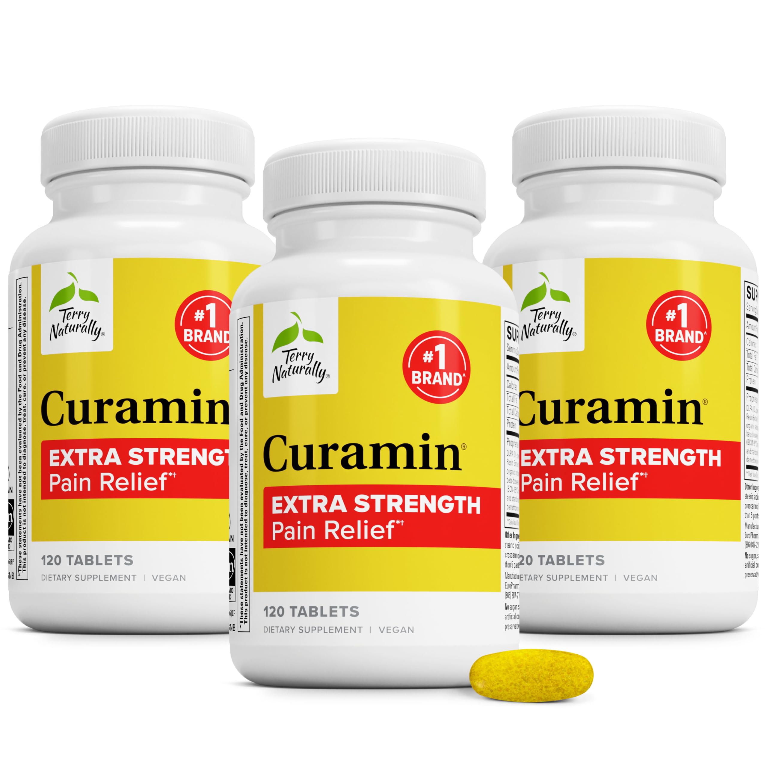Terry Naturally Curamin Extra Strength - Soreness & Pain Relief - 120 Count Pack of 3 120 Count (Pack of 3)