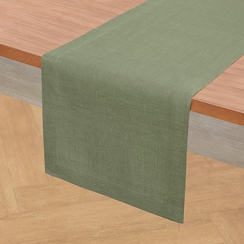 Vista 50 de Solino Home Camino de mesa de lino – 14 x 90 pulgadas, lino europeo, beige – Fete, hecho a mano con tela de lino 100% puro
