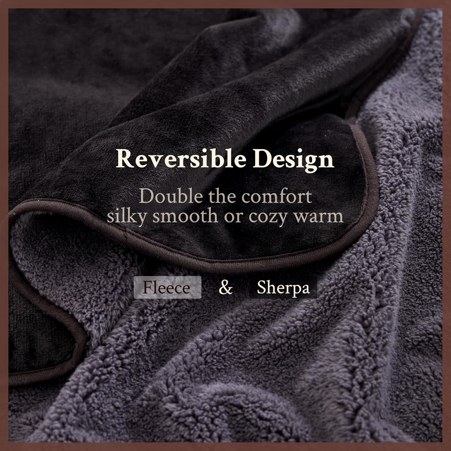 Waterproof Blanket for Bed - King Sized (80"x90") Plush Water Proof Blanket to Protect Furniture, Stain Resistant, Leak-Proof, Double-Sided Flannel & Sherpa Fleece, Reversible Black & Grey - Image 4