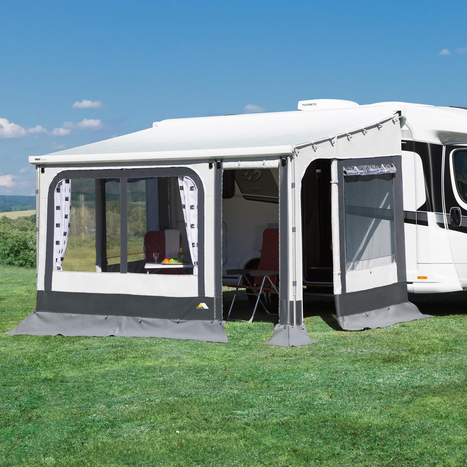 dwt Markisenanbauteile It's Holiday, passend für Thule/Omnistor (Serie 5, 6, 8 & 9) und Dometic (Serien PW 1100, 1500 & PR 2000, 2500), Größe:Vorderwand Verbreiterung 25