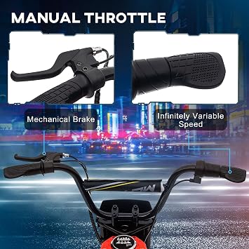 Aosom Electric Dirt Bike with Twist Grip Throttle, 24V 350W Off-Road Electric Motorcycle, Up to 15 MPH with Brake, Music Horn, Rear Suspension for Ages 13+ Years, Red