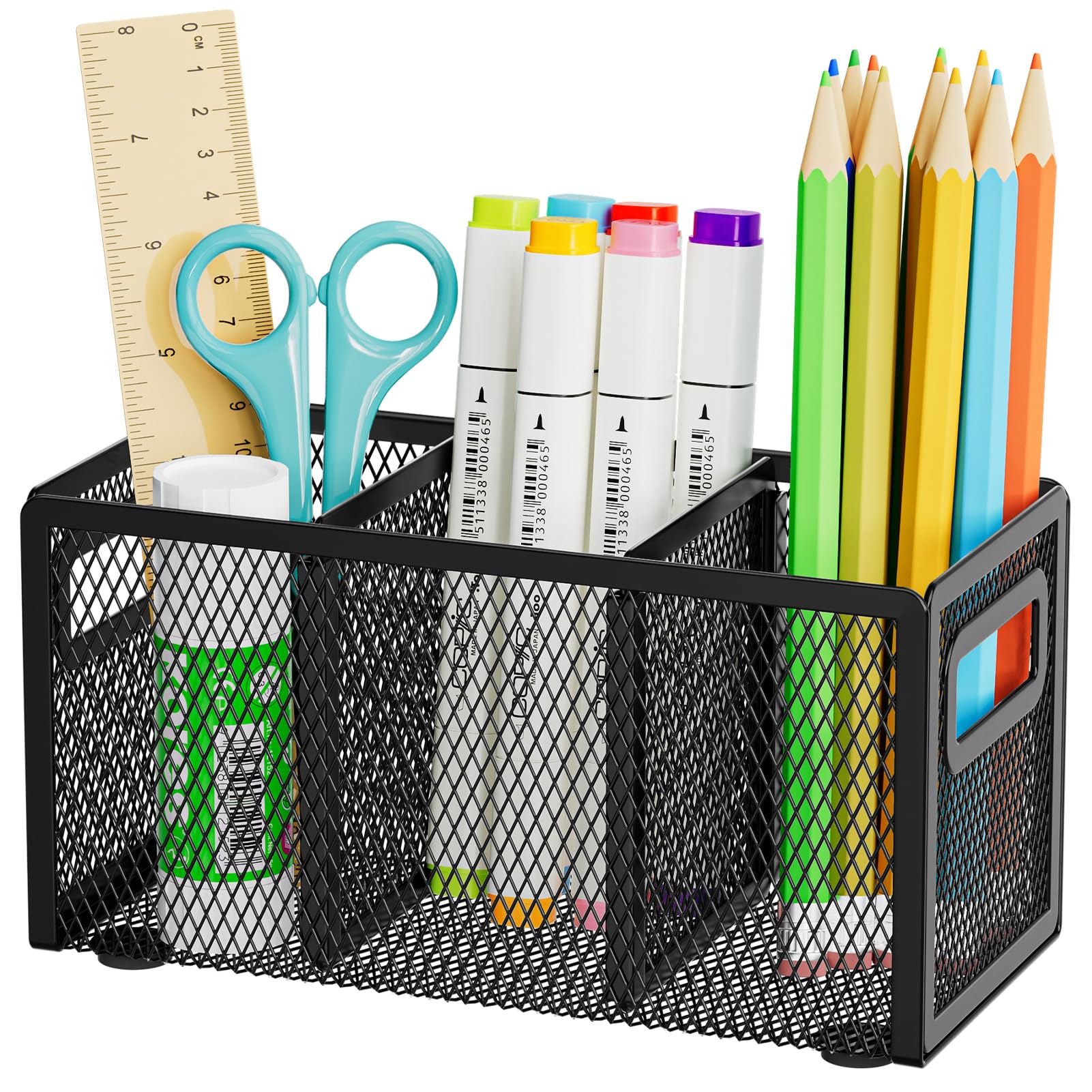 Porte-stylo en maille et organiseur de bureau réglable pour maquillage et accessoires d'art