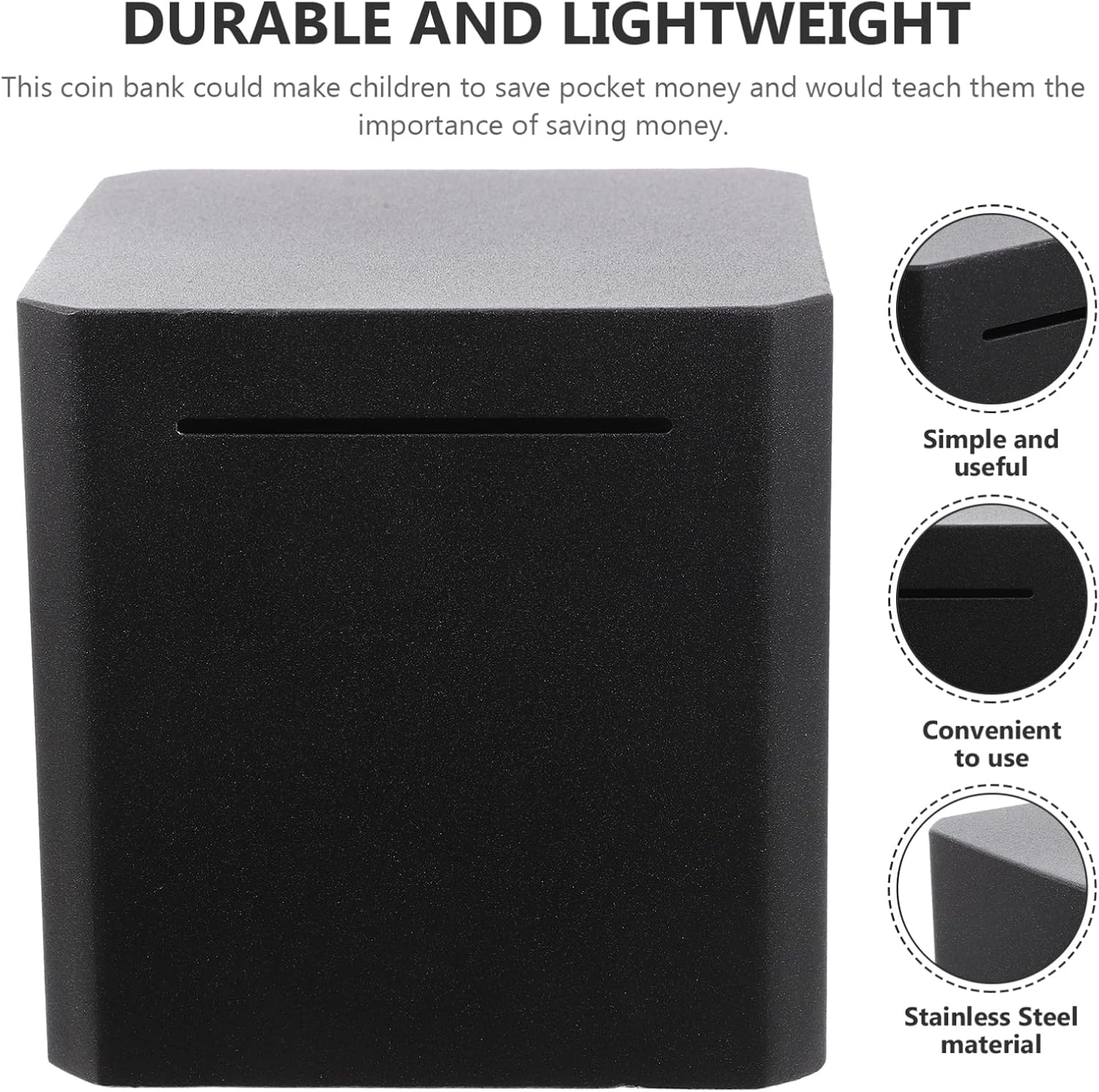 VOSAREA Unopenable Money Saving Jar Boys and Girls Adults Bank for Tips Savings and Financial Skills Development Gentle Finish