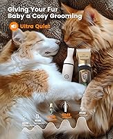 Vista 4 de oneisall Kit de cortapelos para perros y recortadora de patas 2 en 1, de bajo ruido, inalámbrico, para el aseo de mascotas, recortadoras de pelo