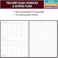 Vista 3 de Elan Publishing Company Libro de registro de clase para 9-10 semanas. 50 nombres R1010 (granate)