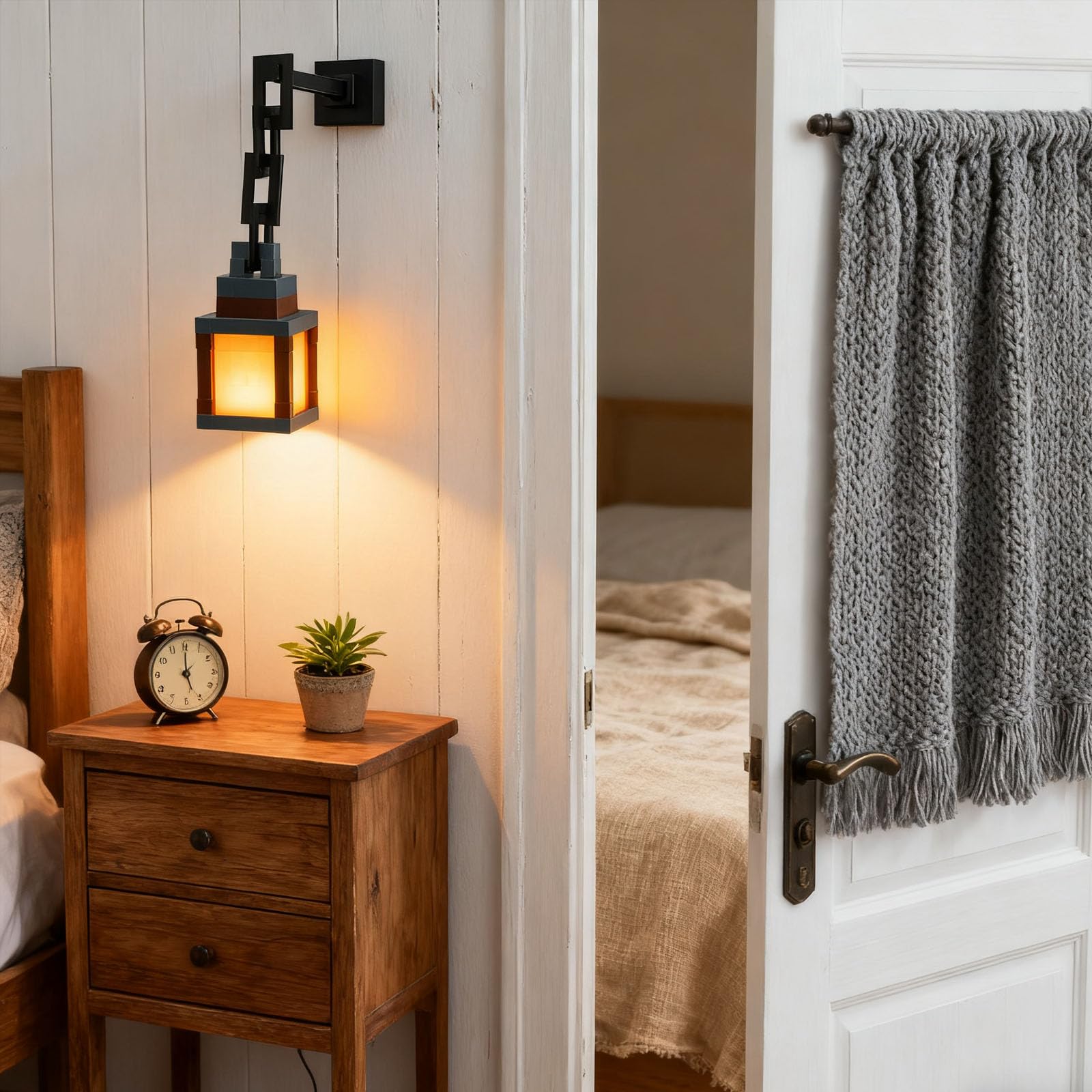 2-in-1 Hangable Handheld Carry Modes LED Pixelated Night Light Lantern 16-Color Mood Lamp with Remote Control Touch Switch — view 4