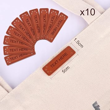 Custom Garment Labels, Personalized Leather & Knitting Tags (25PCS)