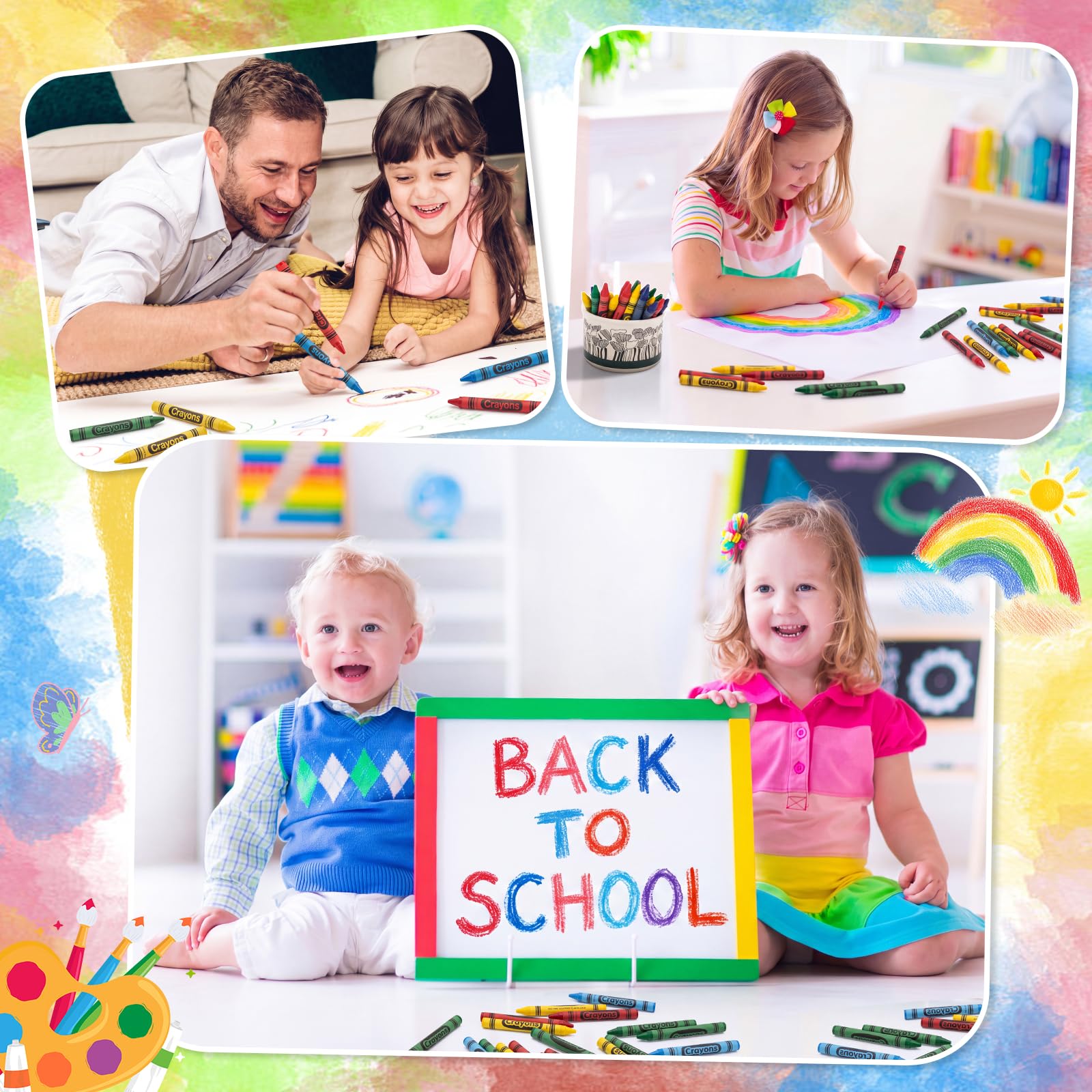 AmazingSpark Buntstifte, 4 Farben, sortiert, 7,6 cm lang, Buntstifte, Malzubehör für Kunst, Party, Gastgeschenke, 180 Stück