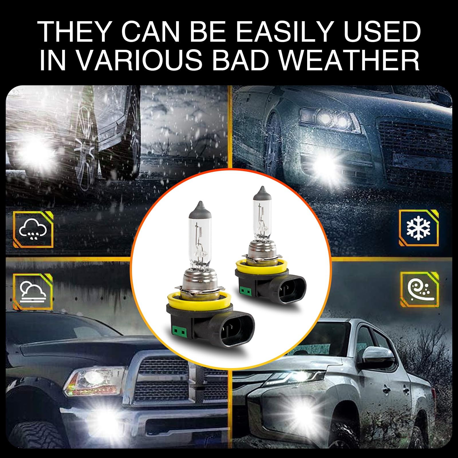 2 PCS Car H11 Halogen Bulb 12V 55W Precise Filament Super Bright Anti-fog Low Beam Lights with UV — view 6