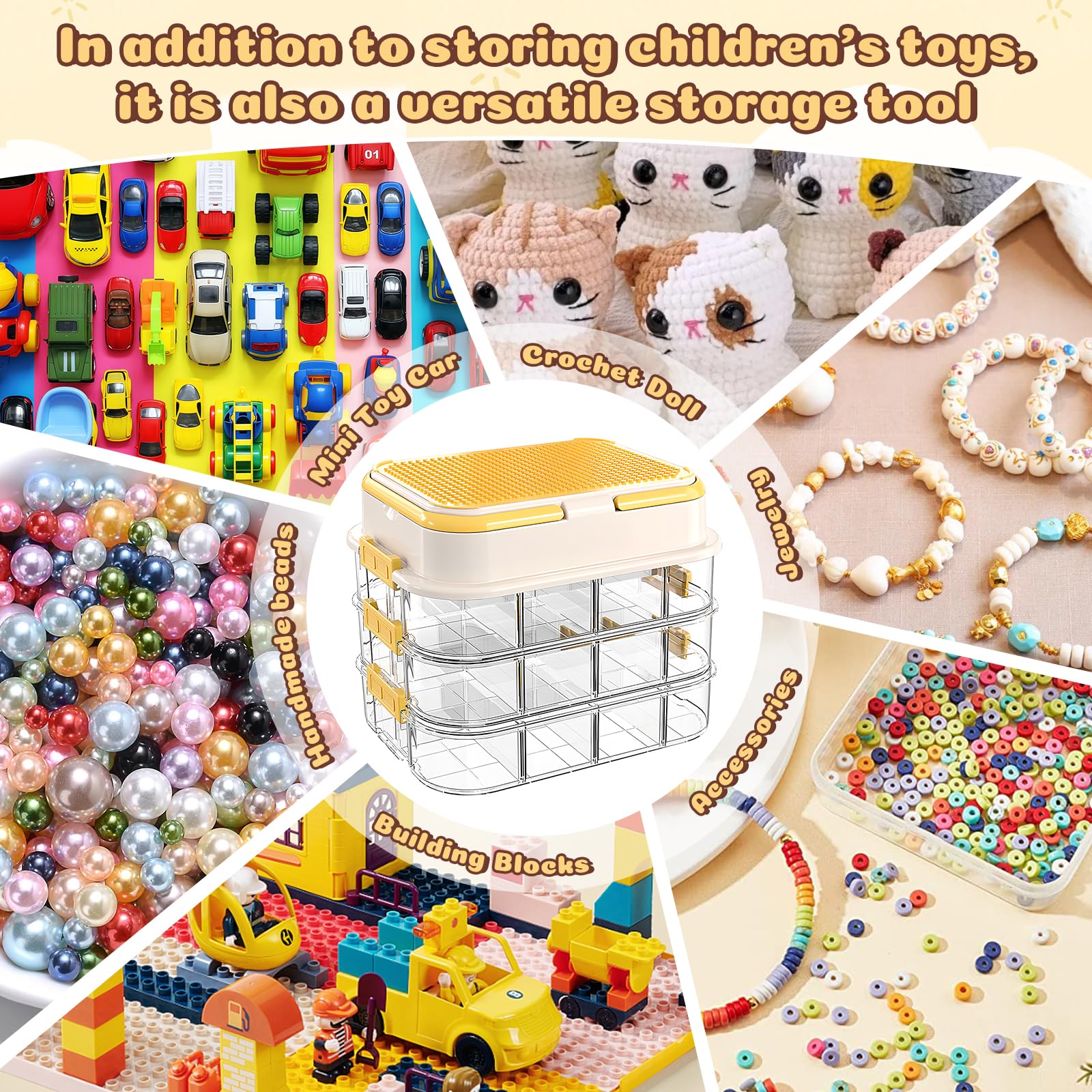 Contenitori per Mattoncini, Impilabili Scatola Portaoggetti per Mattoncini, Trasparenti Organizer con Scomparti per Puzzle, Scatole Plastica con Coperchio per Costruzioni Mattoncini