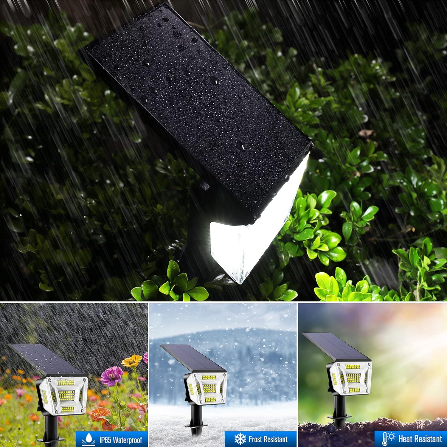 Black Friday - 60% OFF Solar Spot Lights Outdoor, OKYUK 96 LEDs Solar Landscape Spotlights Adjustable, IP65 Waterproof Solar Powered Garden Lights 2-in-1 for Yard Wall Driveway Porch Walkway Pool Patio 4Pack