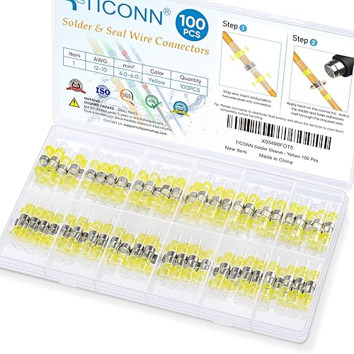Miniatura 10 de TICONN - Conectores de alambre de sello de soldadura conectores termorretráctiles terminales de cable eléctrico impermeables y aislados empalme a