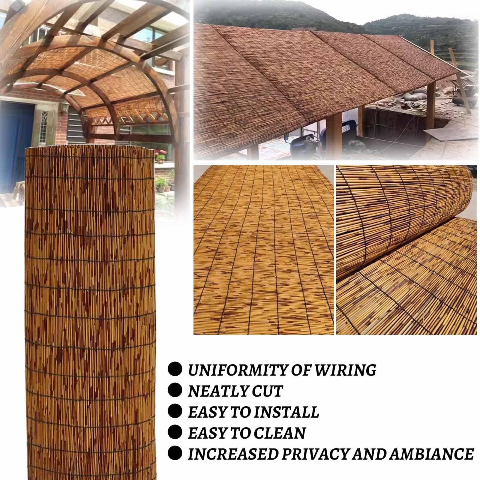Rotolo di recinzione in bambù naturale, per esterni, traspirante, altezza 50-170 cm, ideale per giardini, terrazze e balconi