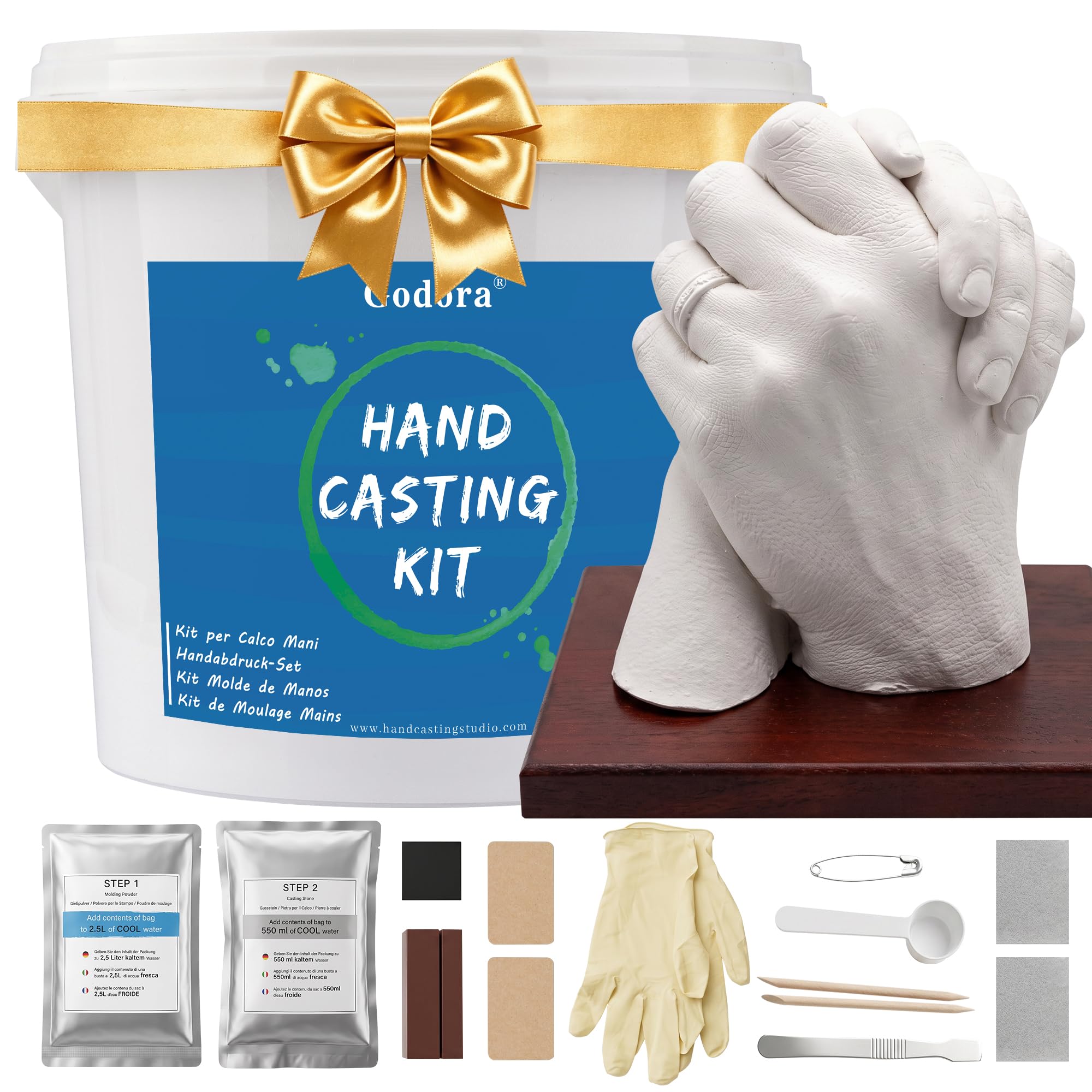 Coppia di kit per colata a mano | Kit di stampaggio a mano per coppie per attività natalizie, kit di stampaggio base e supporto, regali per coppie, matrimoni, amici, kit di fusione a mano