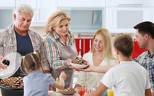 Miniatura 8 de Courant Olla ovalada de cocción lenta, con opciones fáciles de usar, olla apta para lavavajillas, de 8.5 cuartos de galón, acero inoxidable