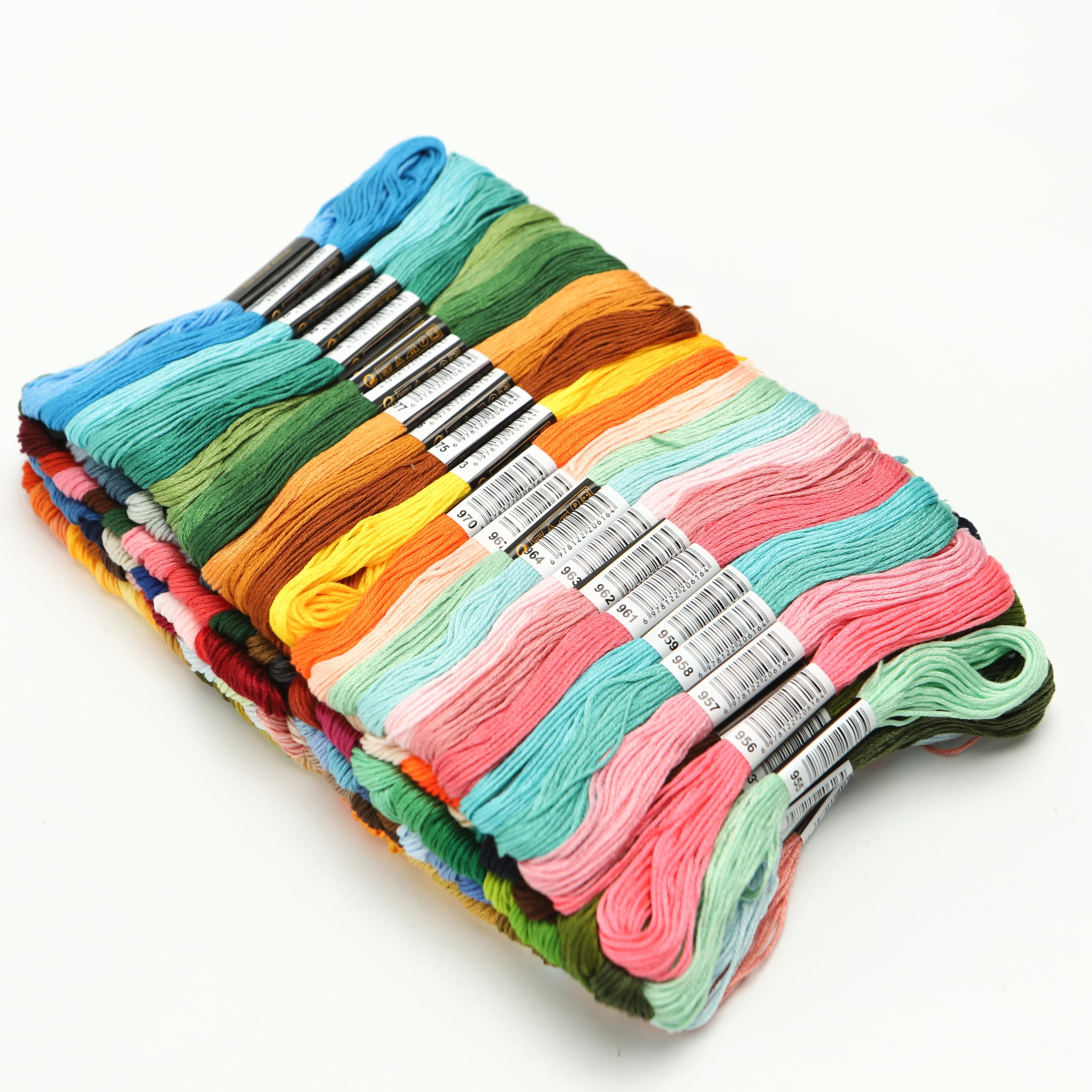 Stickgarn Kreuzstich-Stickgarn, Heimnähen, Bastelgarn, 8 Meter pro Strang, nicht wiederholende Farben, 50/100/150/200/447 Stück Stickgarn Set (Color : 447 Colors No Repeat)