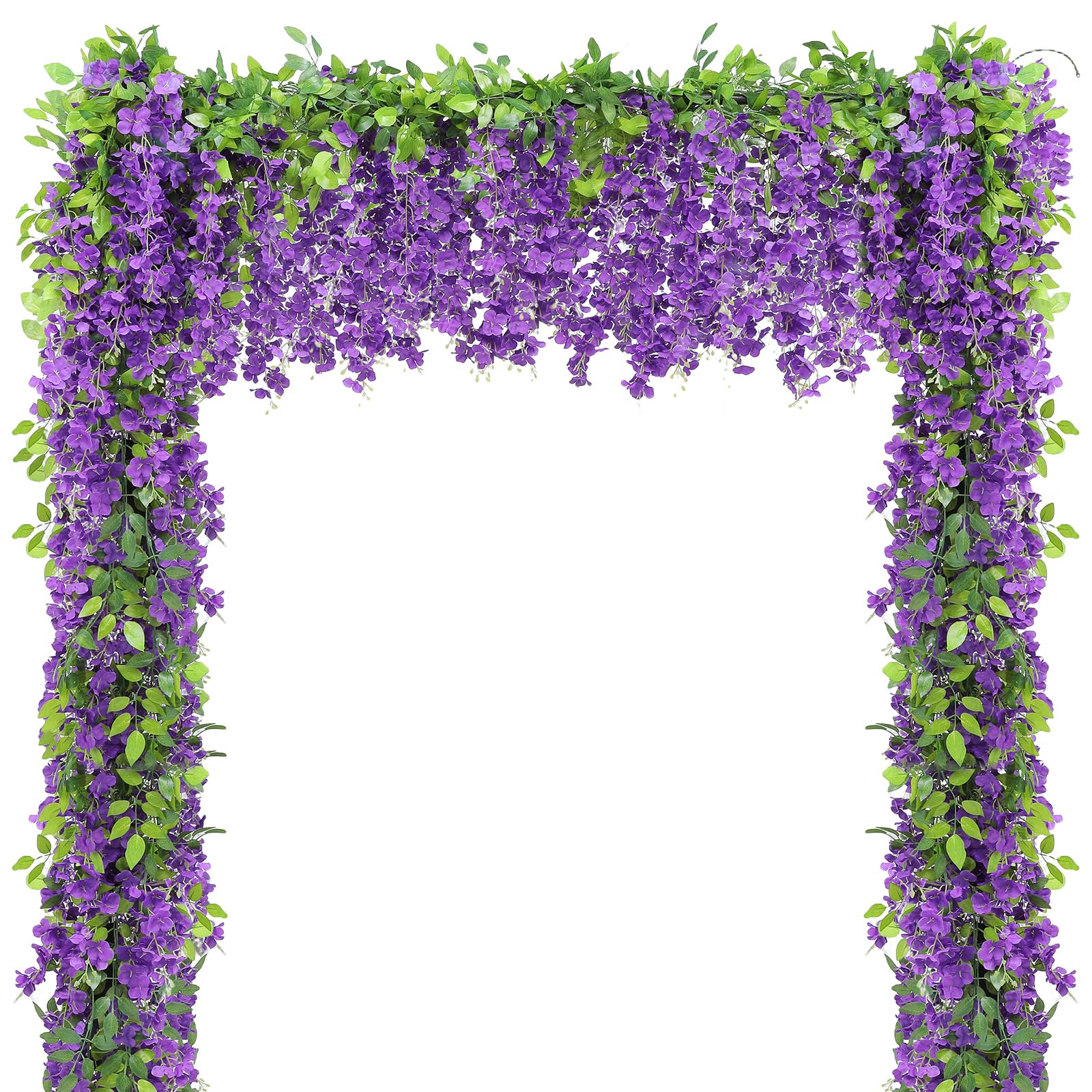 Findosom Ghirlanda di fiori artificiali di glicine, 10 pezzi per un totale di 9 m, fiori da appendere, ghirlanda di fiori per casa, giardino, cerimonia all'aperto, decorazione per arco di nozze